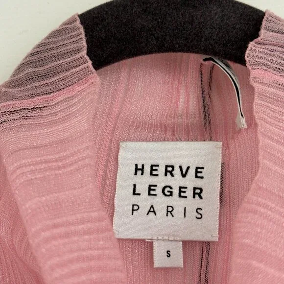 Herve Leger Semi-Sheer Ribbed Dress - Picture 5 of 6